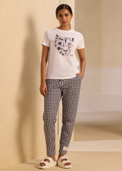 Embroidered Lioness Graphic Tee