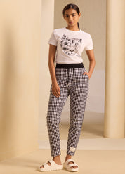 Houndstooth Tapered Pants