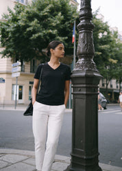 iCotton Signature Vee Neck Tee