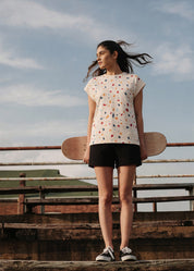 iCotton Terrazzo Oversized Muscle Tee