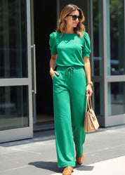 iCotton Terry Wide Leg Pants