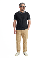 Noir Knit Polo T-Shirt - Jet Black