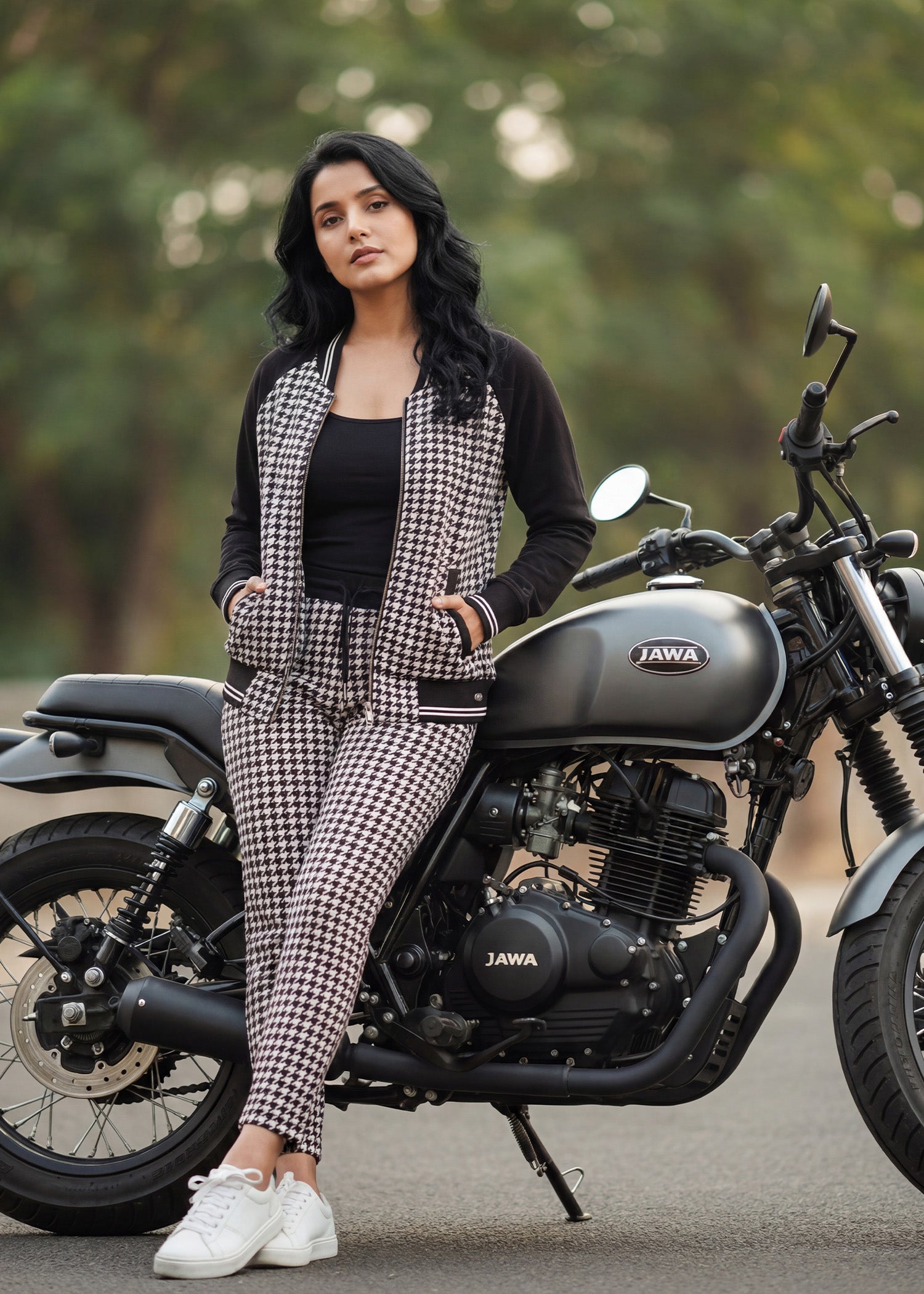 iCotton Houndstooth Tapered Pants