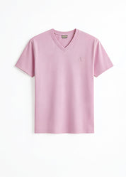 iCotton Signature Vee Neck Tee + Non-Transparent Wide Leg Pants