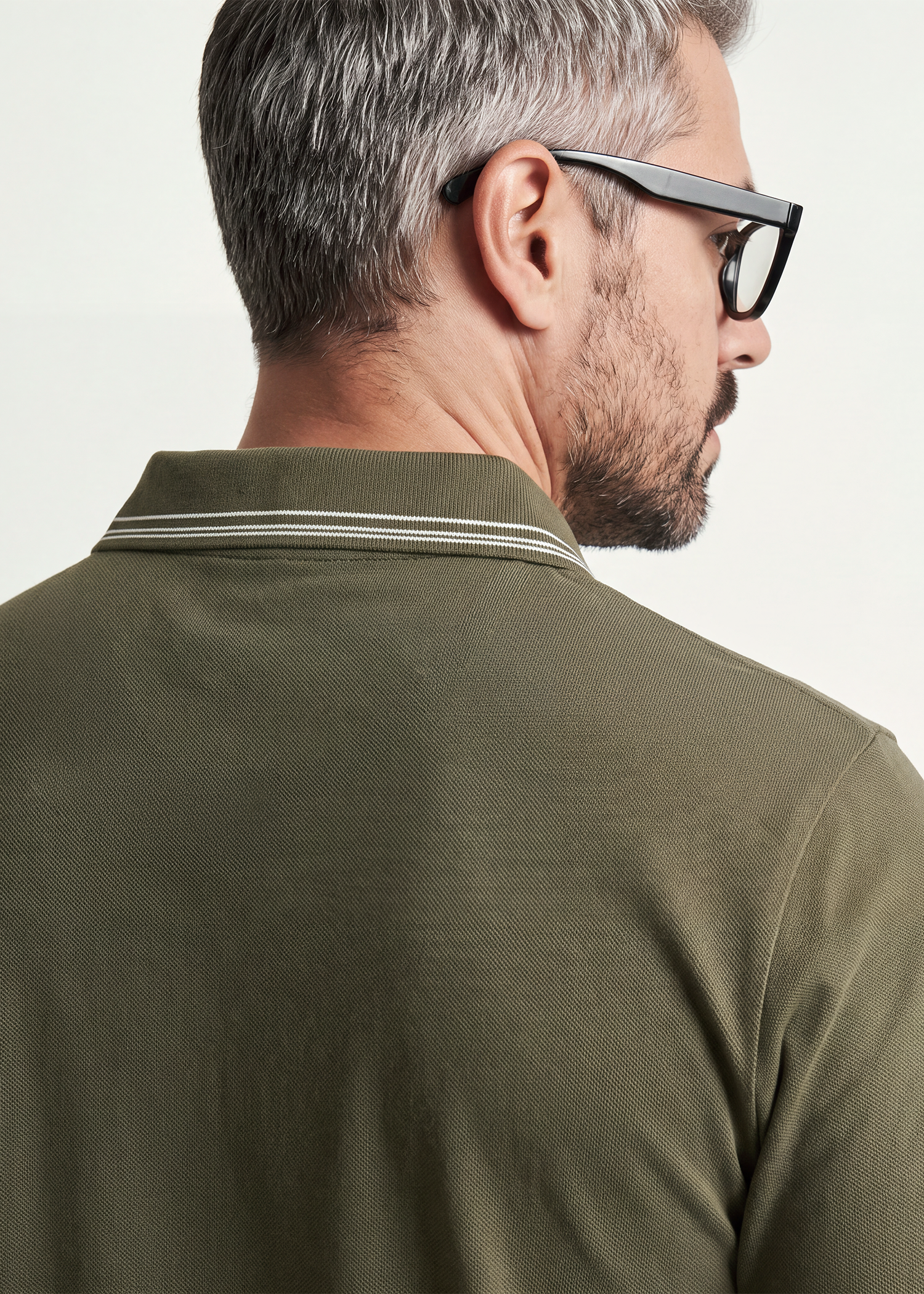 Twin Line Polo T-Shirt - Olive Green