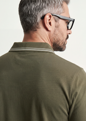 Twin Line Polo T-Shirt - Olive Green