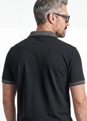 Noir Knit Polo T-Shirt - Jet Black