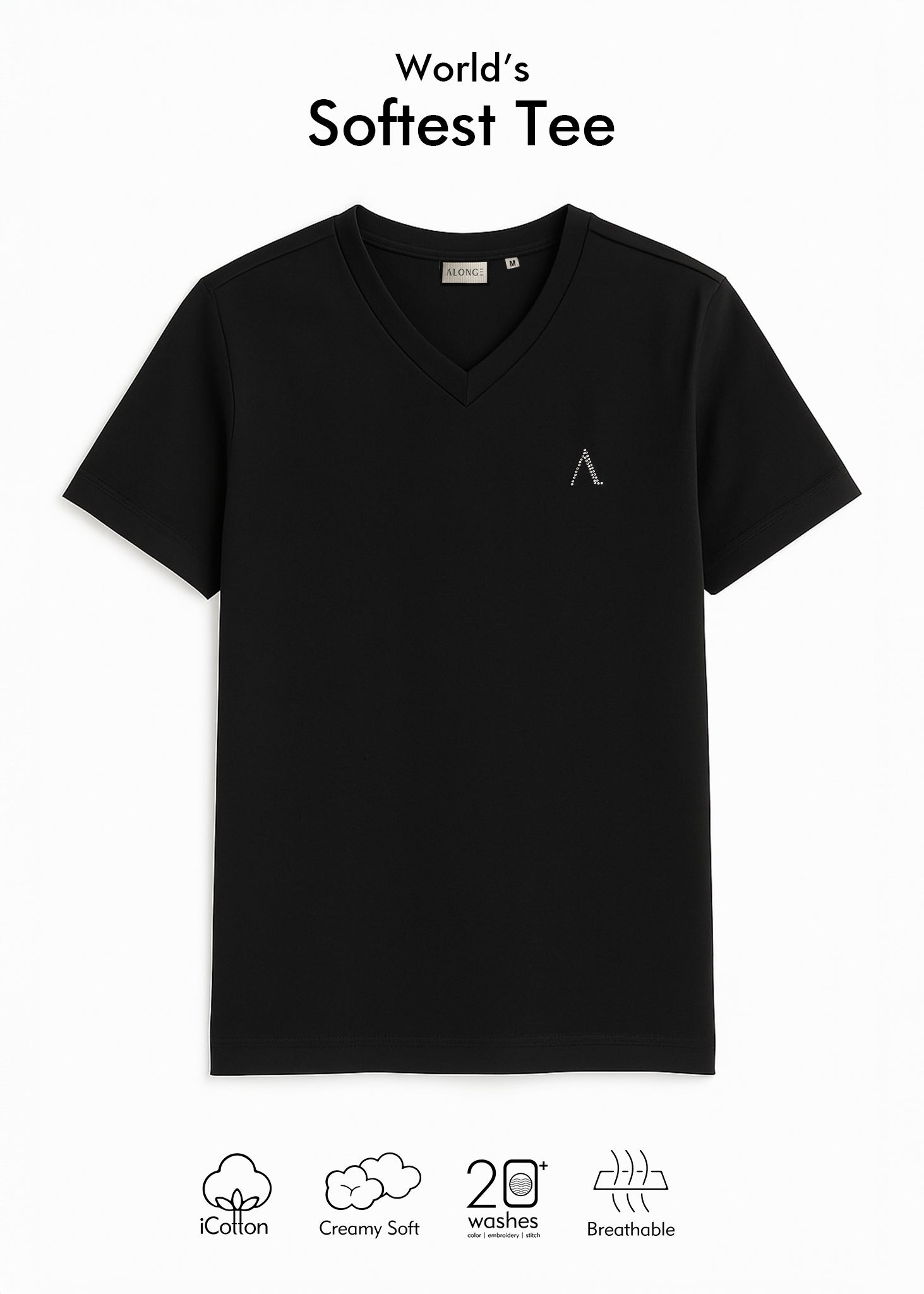ALONGE Cloud Soft Vee Neck Tee