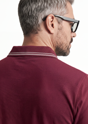 Twin Line Polo T-Shirt - Maroon