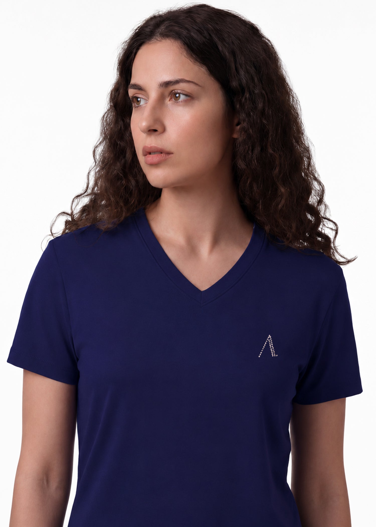 iCotton Signature Vee Neck Tee