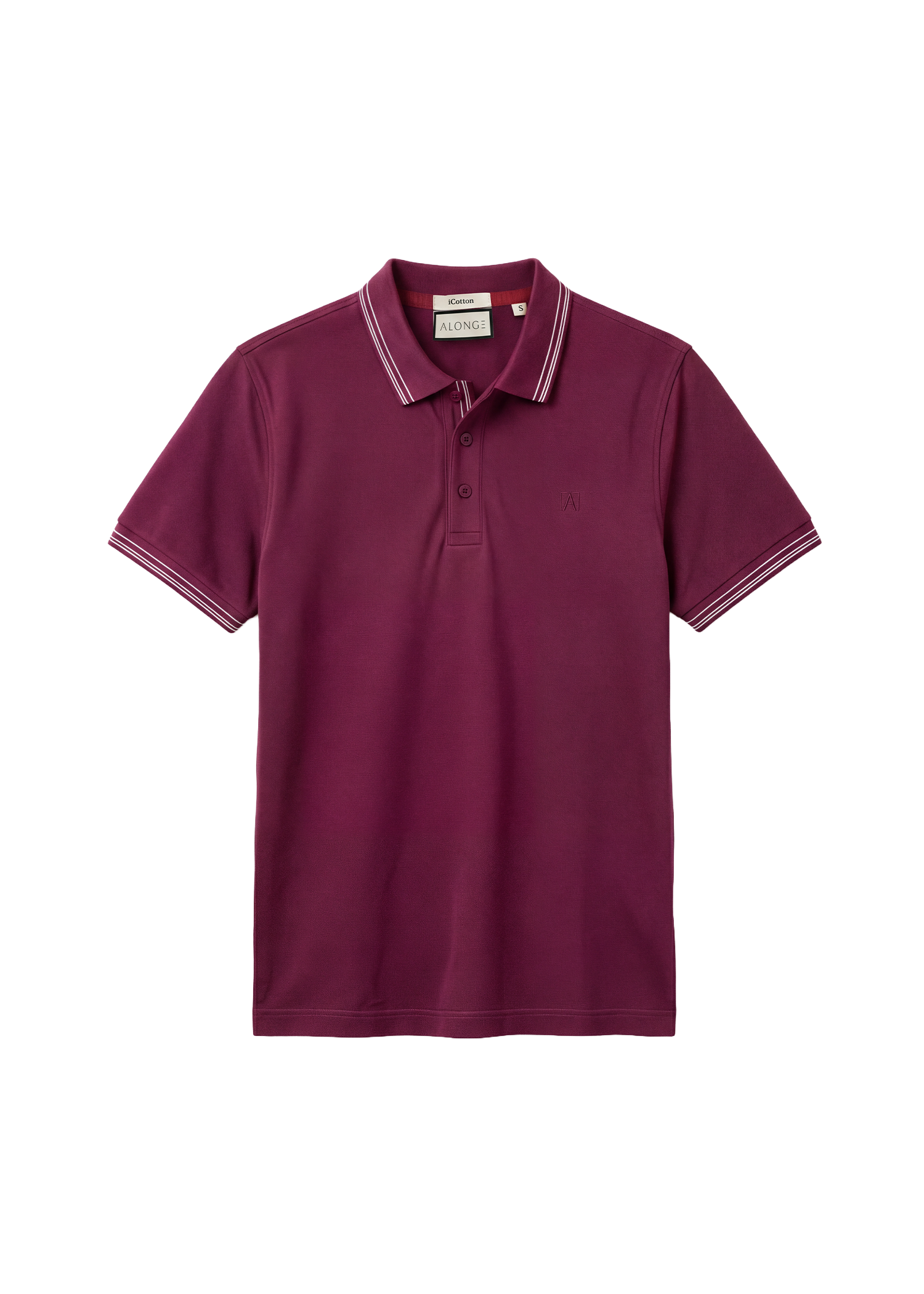 Twin Line Polo T-Shirt - Maroon