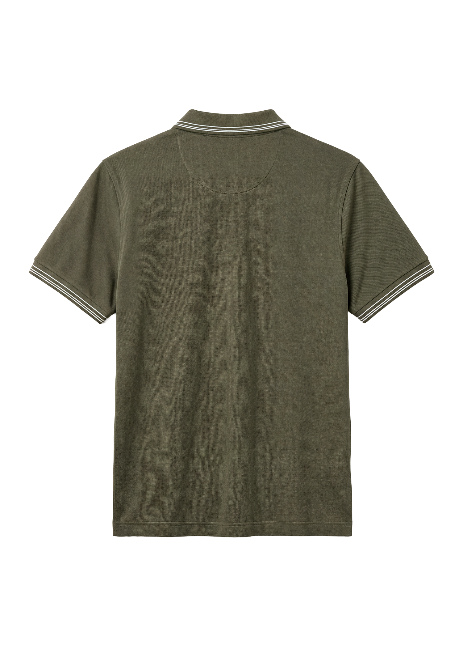Twin Line Polo T-Shirt - Olive Green