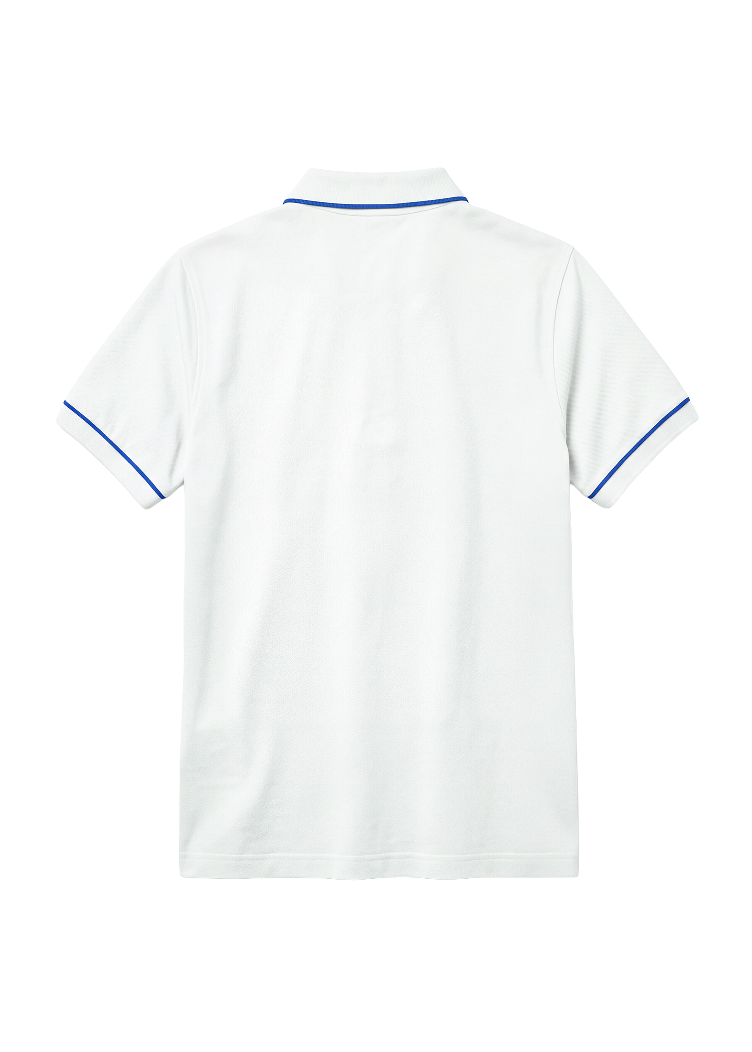 The Outline Polo T-Shirt - White with Cobalt Tipping