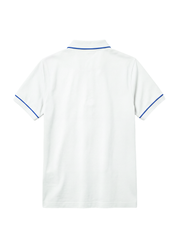 The Outline Polo T-Shirt - White with Cobalt Tipping