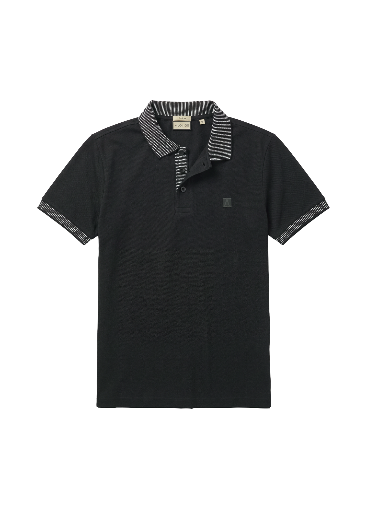Noir Knit Polo T-Shirt - Jet Black