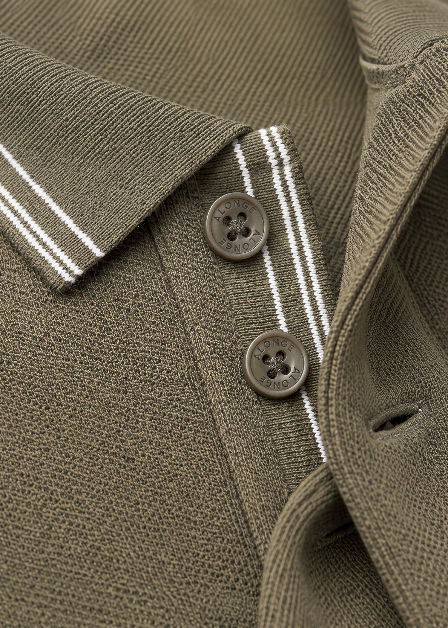 Twin Line Polo T-Shirt - Olive Green