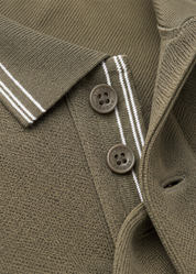 Twin Line Polo T-Shirt - Olive Green