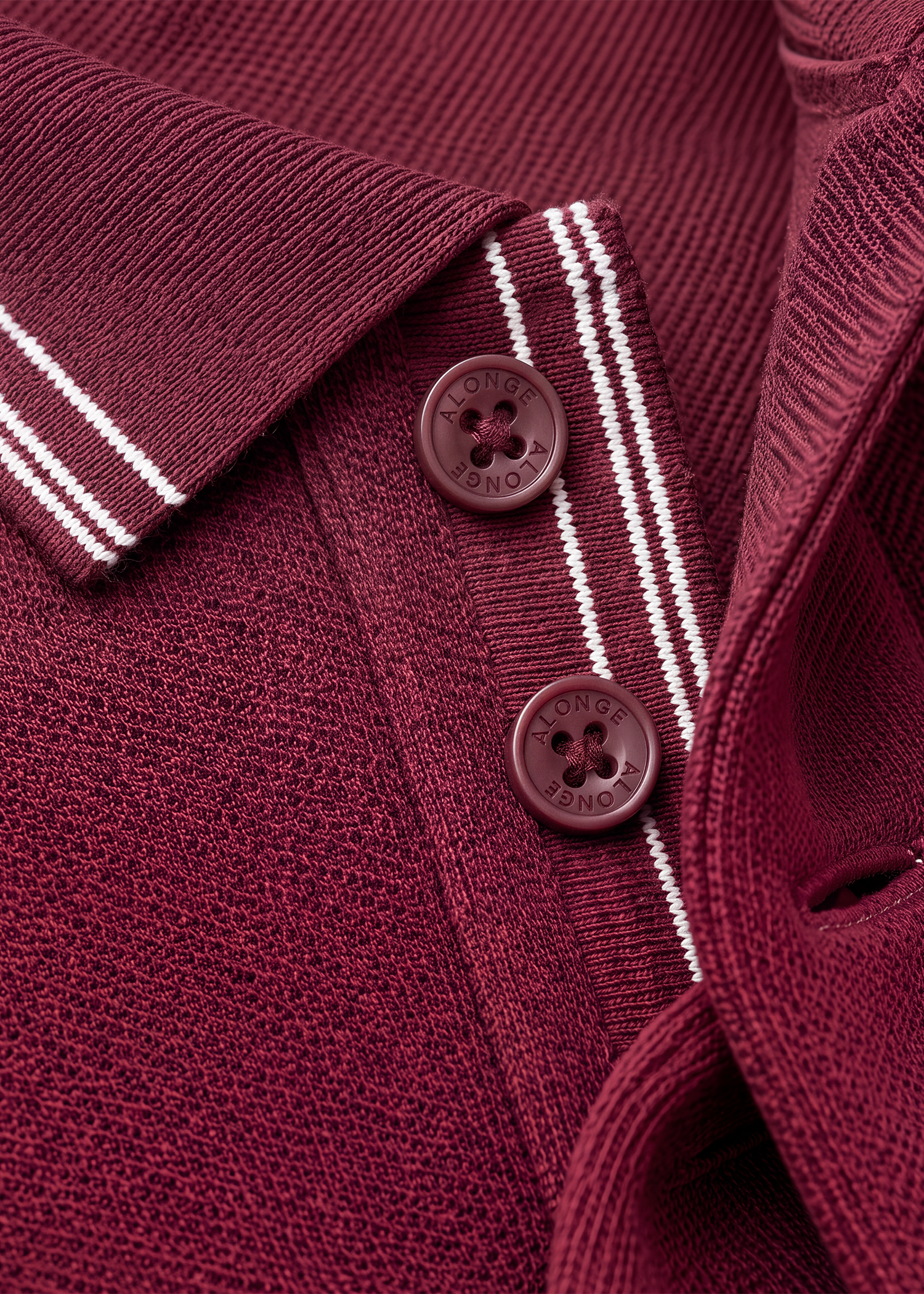 Twin Line Polo T-Shirt - Maroon