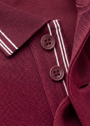 Twin Line Polo T-Shirt - Maroon