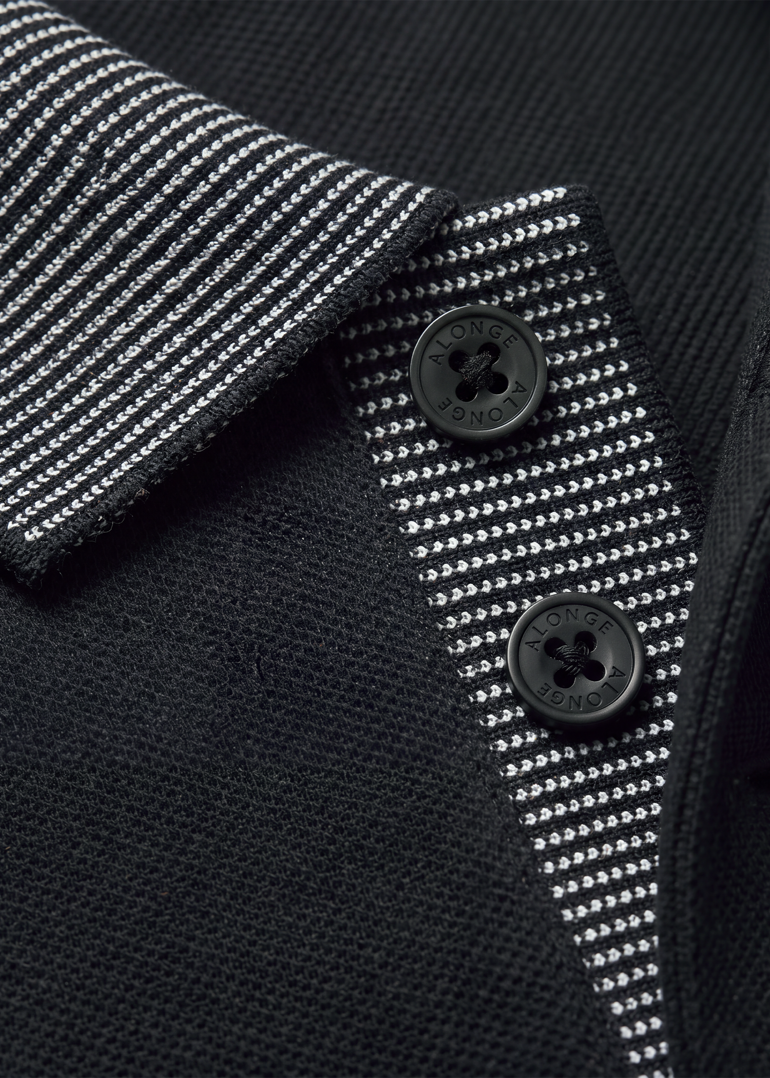 Noir Knit Polo T-Shirt - Jet Black