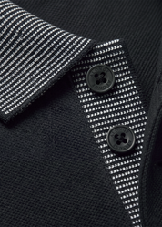 Noir Knit Polo T-Shirt - Jet Black