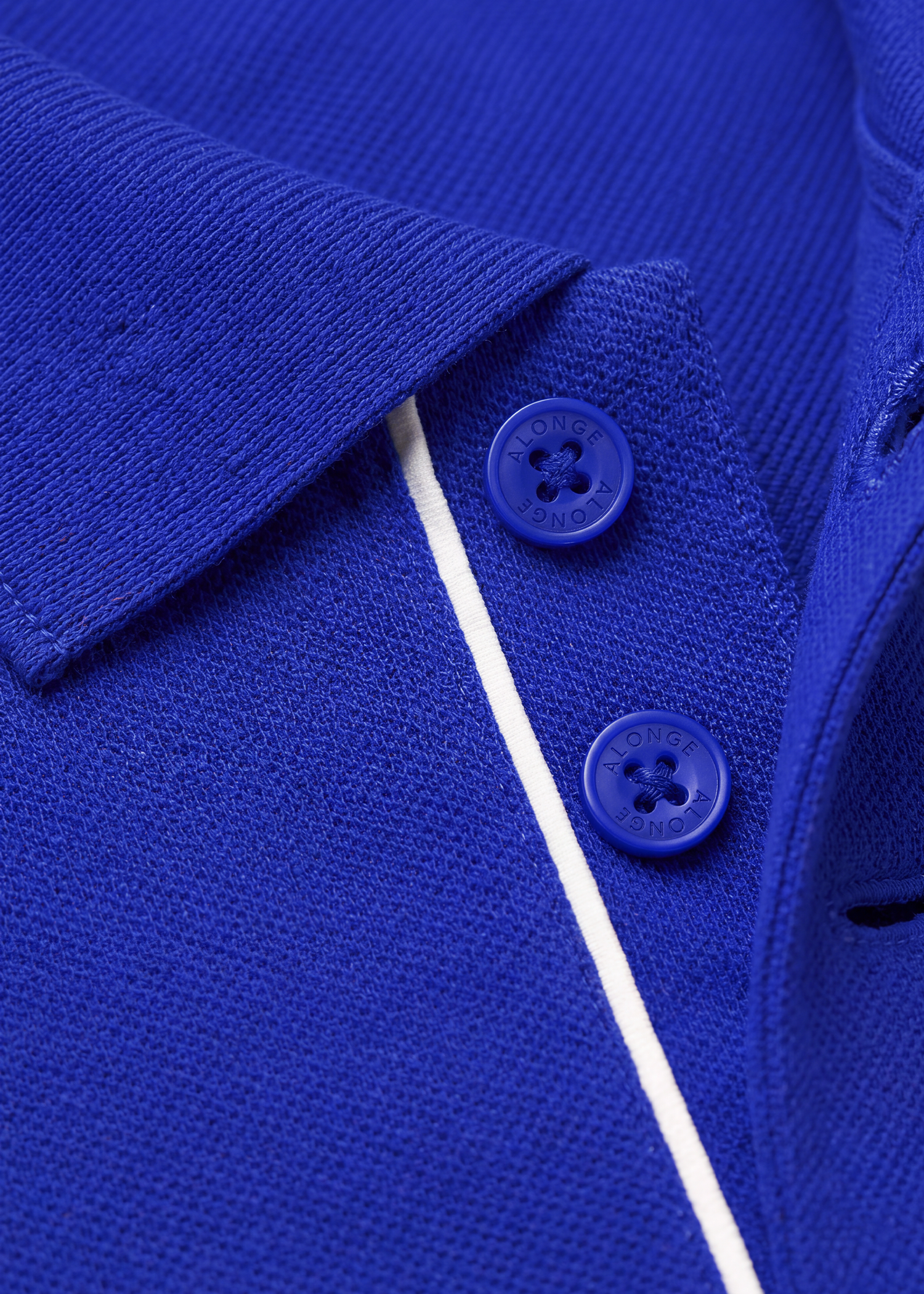 The Outline Polo T-Shirt - Cobalt with White Tipping