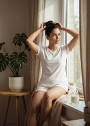 iCotton Signature Vee Neck Tee