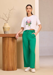 iCotton Printed Oversized Crop Tee
