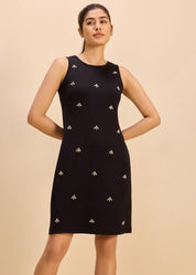 Luminous Rhinestone Shift Dress