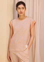 Soft Houndstooth Boxy Muscle Tee