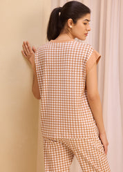 Soft Houndstooth Boxy Muscle Tee