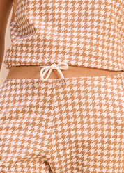 Houndstooth Tapered Pants