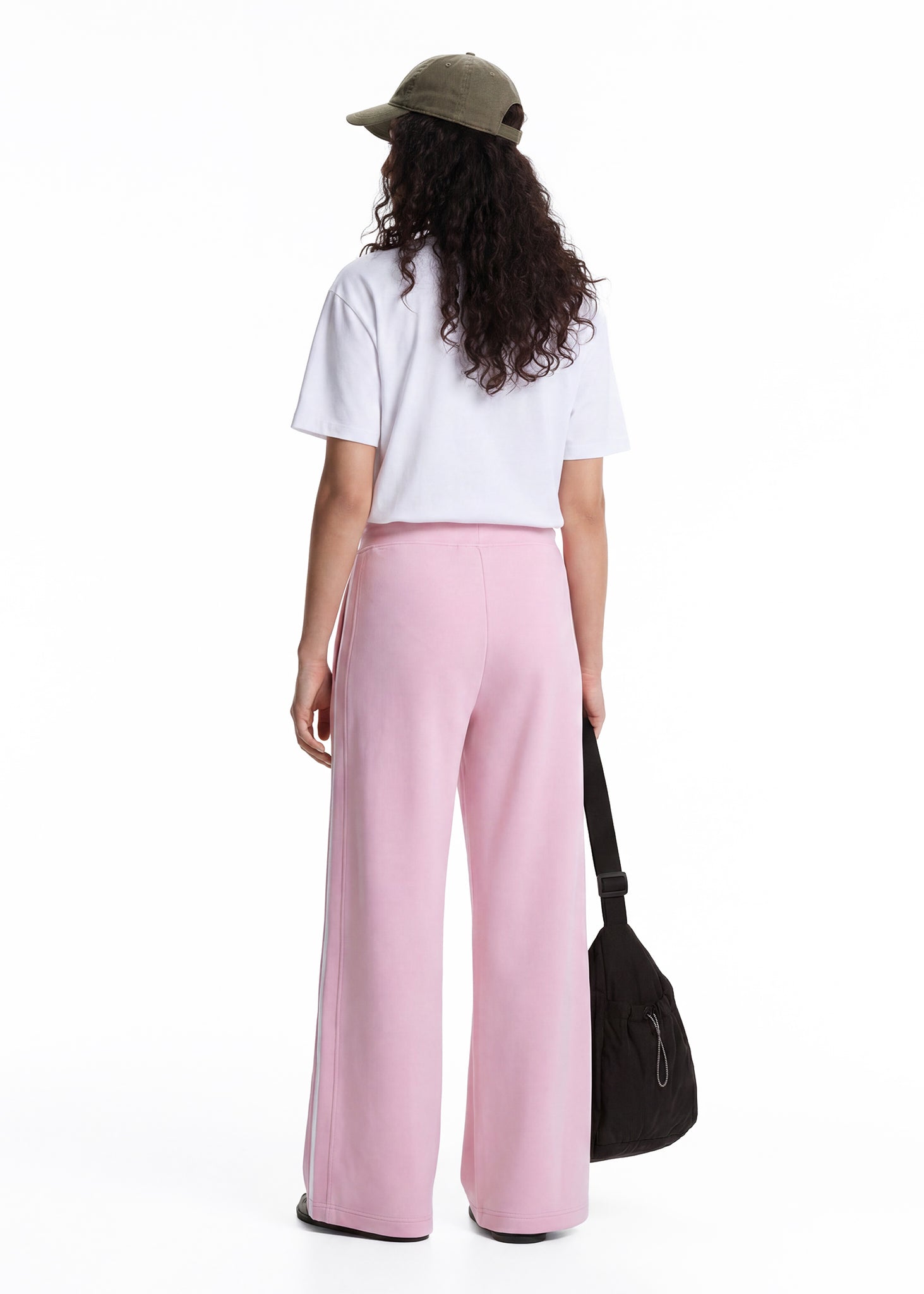 Signature Terry Wide Leg Black Pants | 100% Cotton & Comfort | ALONGE Signature Terry Wide Leg Black Pants | 100% Cotton & Comfort | ALONGE